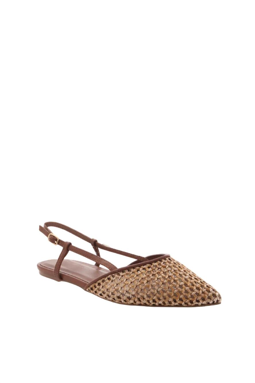 NEW BILLINI women's alison raffia shoe in dark tan -natural brown